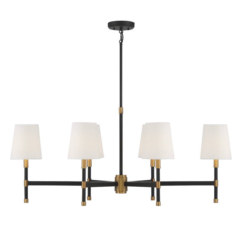 Savoy House Brody 6-Light Linear Chandelier - Black/Brass