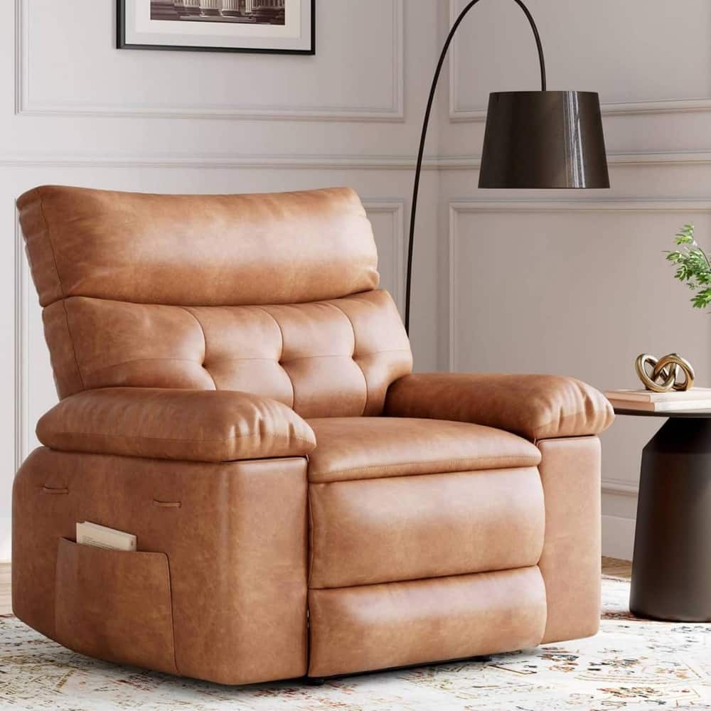 Oversized PU Leather Massage Recliner Sofa Chair for Living Room and Bedroom