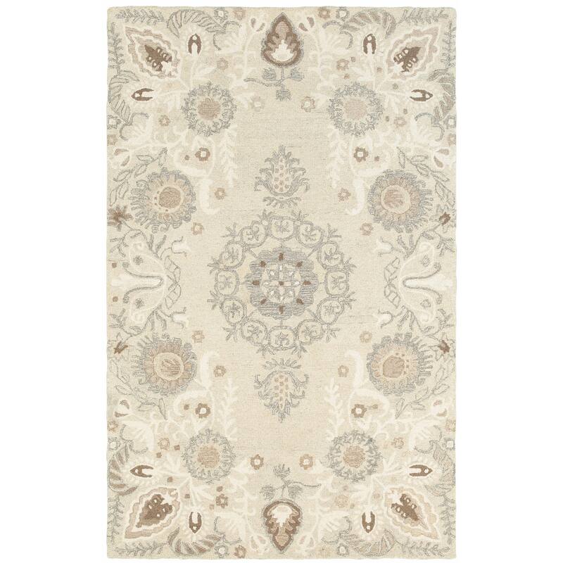 HomeRootsFloral Scandinavian Rectangle Area Rug