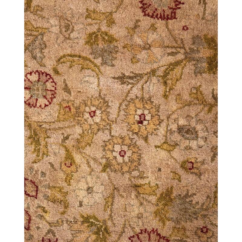 Overton Hand Knotted Wool Vintage Inspired Modern Contemporary Overdyed Beige Area Rug - 6' 2" x 9' 2"
