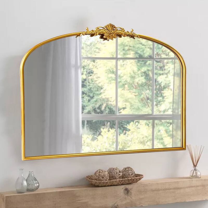 Vintage Carved Arched Mirror Baroque Mirror