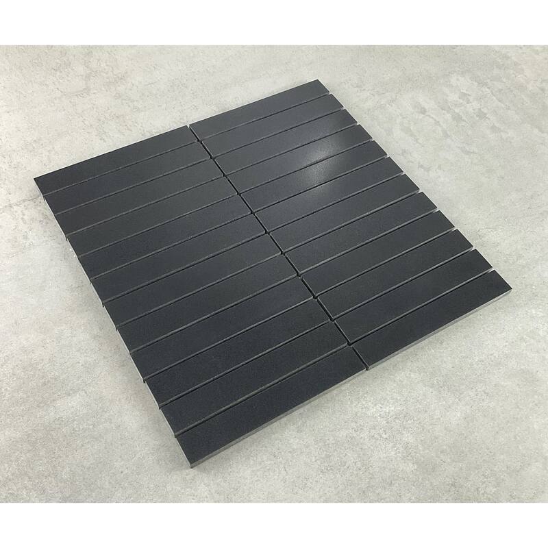 1" X 6" Stack Basalt Marble Mosaic Wall And Floor Tile - Case (10 Sheets)