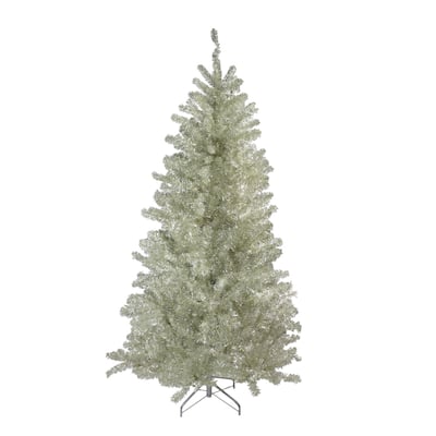7' Metallic Artificial Tinsel Christmas Tree - Unlit