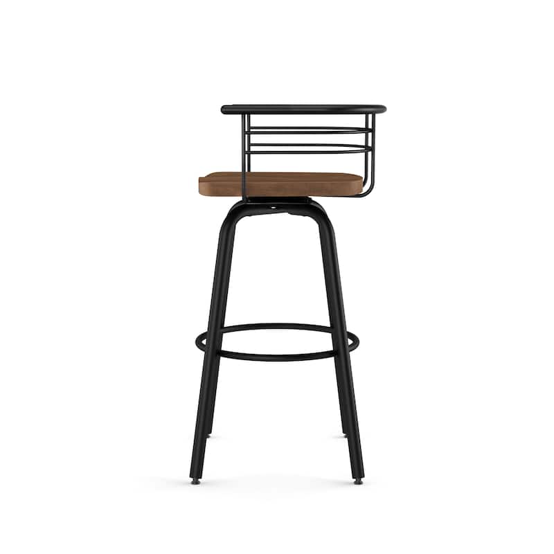 Amisco Brisk Swivel Counter Stool with Distressed Wood Seat