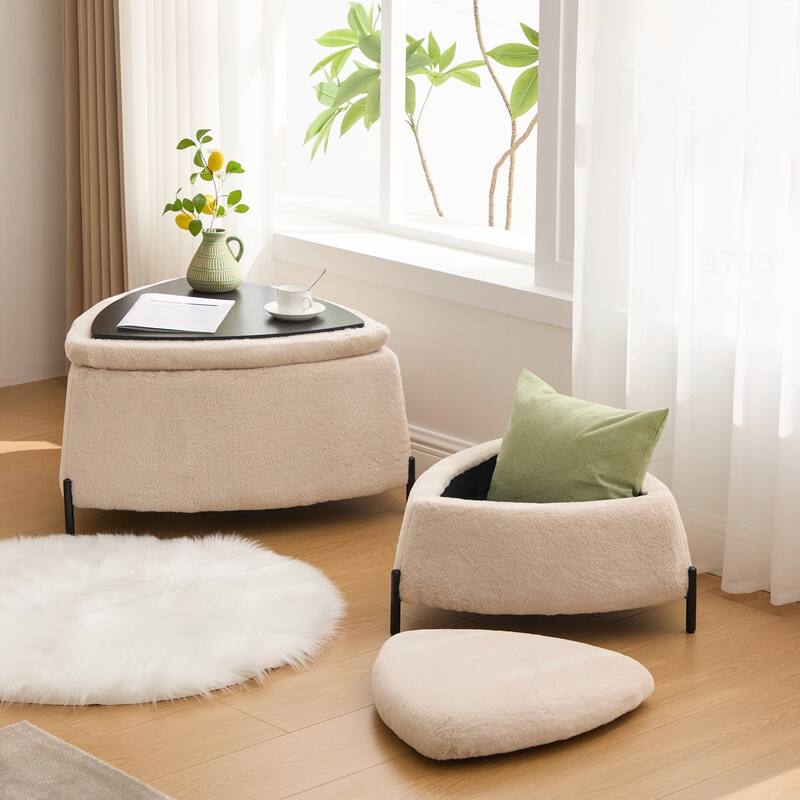 29.9"Wide 2 - Piece Upholstered Storage Ottoman Set