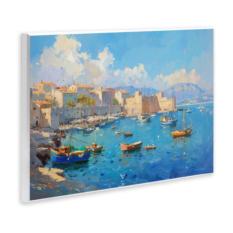 Stupell Nautical Harbor Coastal Town Wall Plaque Art Design By LSR Design Studio