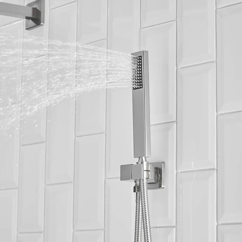 10 Inch Square Bathroom Shower Combo Set - 19.09"D x 14.96"H x 13.98"W