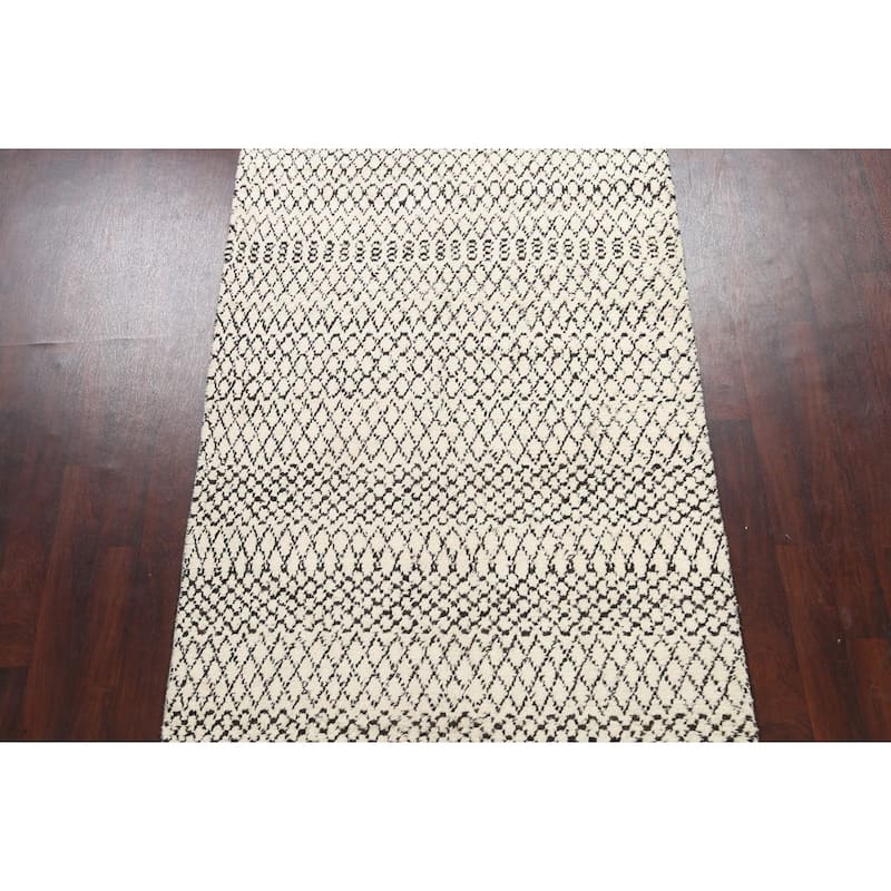 Trellis Vegetable Dye Oriental Moroccan Berber Area Rug Wool Handmade - 4'8" x 8'0"