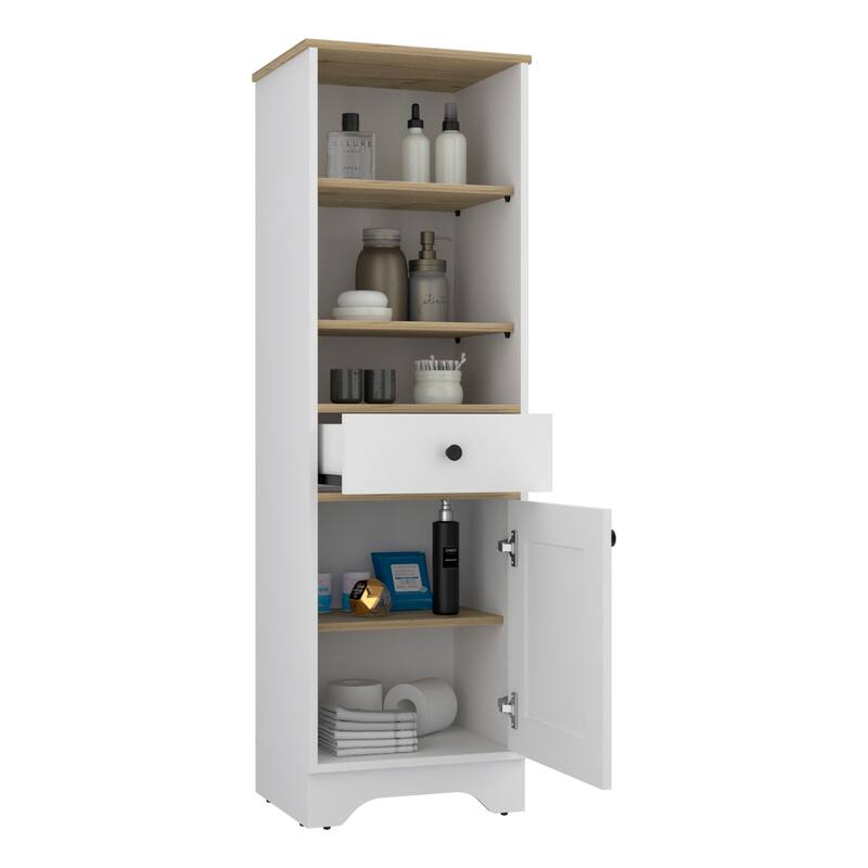 Bathroom Floor Cabinet,Two Interior Shelves,Two Open Shelves,for Bathroom,Kitchen,Living Room