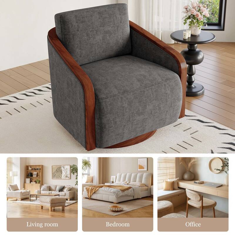 Modern Upholstered Swivel Accent Chair