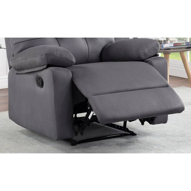 Contemporary Chocolate Color Plush Microfiber Motion Recliner Chair 1pc Couch Manual Motion Plush Armrest Tufted Back