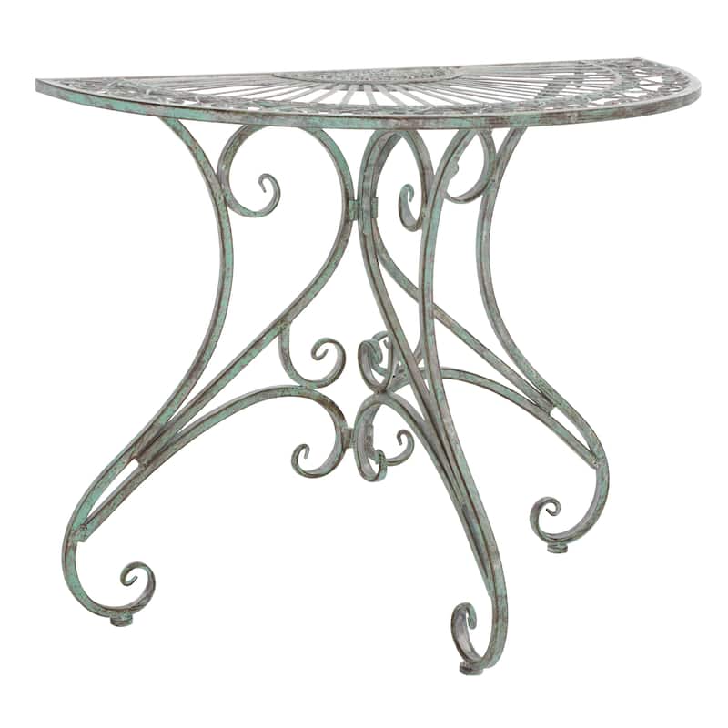 SAFAVIEH Outdoor Tatyanna Annalise Iron Accent Table - 36"W x 19"D x 29"H