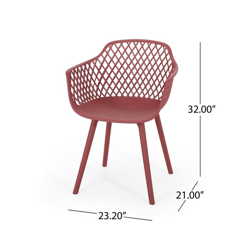 Christopher Knight Home Poppy Outdoor Modern Dining Chair (Set of 2)