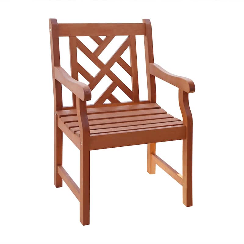 Exquisite Tropical Wood Patio Armchair