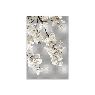 White Blossoms on Silver I Print On Acrylic Glass by Kate Bennett - Bed ...