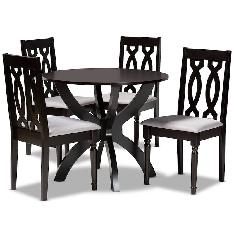 Mona Modern and Contemporary 5-Piece Dining Set - Grey