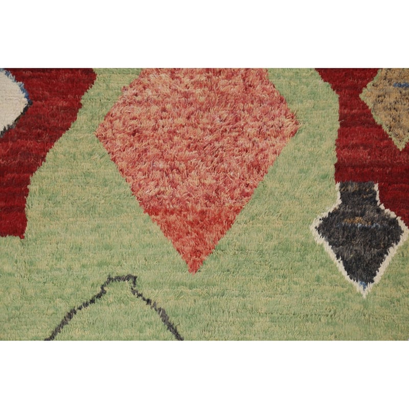 Tribal Moroccan Oriental Wool Area Rug Hand-knotted Living Room Carpet - 9'0" x 12'5"
