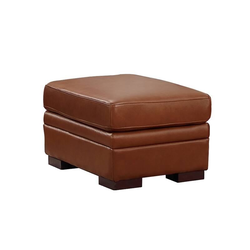 Hydeline Dillon Top Grain Leather Ottoman