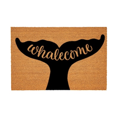 Welcome Whale Coastal Coir Mat 36"x24" - 36" x 24"
