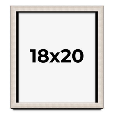 18x20 Shadow Box Frame Silver Real Wood Contemporary Shadowbox Display Frame UV Acrylic Front Acid Free Backing and Hardware