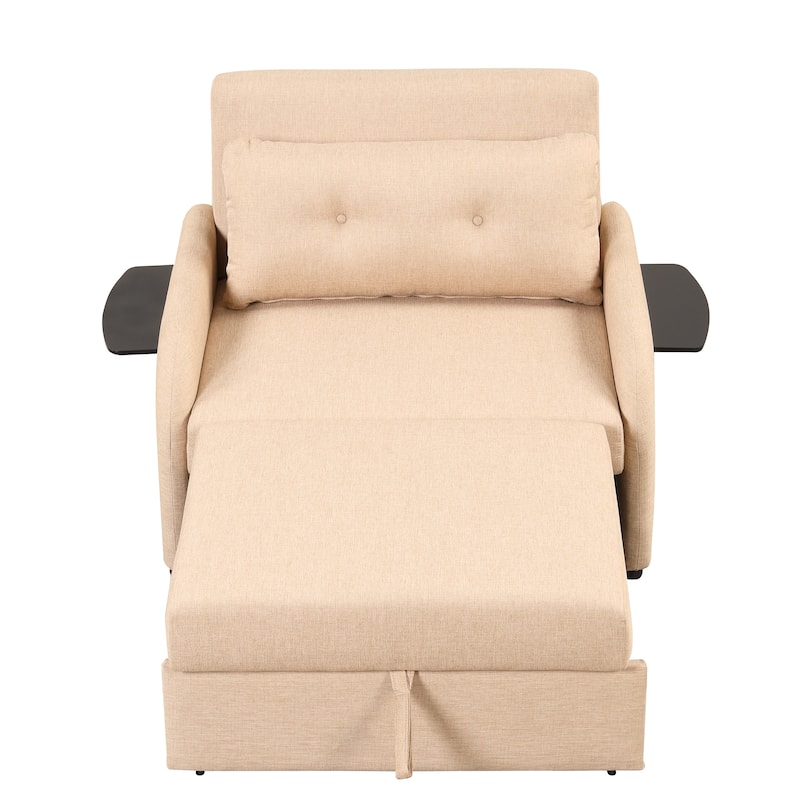 48.8"2-Seater Sleeper Sofa 3 in 1 with 2 Wing Table and USB Charge