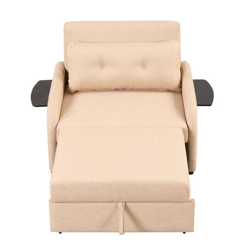 48.8″ 2-Seater Sleeper Sofa 3-in-1 with 2 Wing Tables & USB Charging