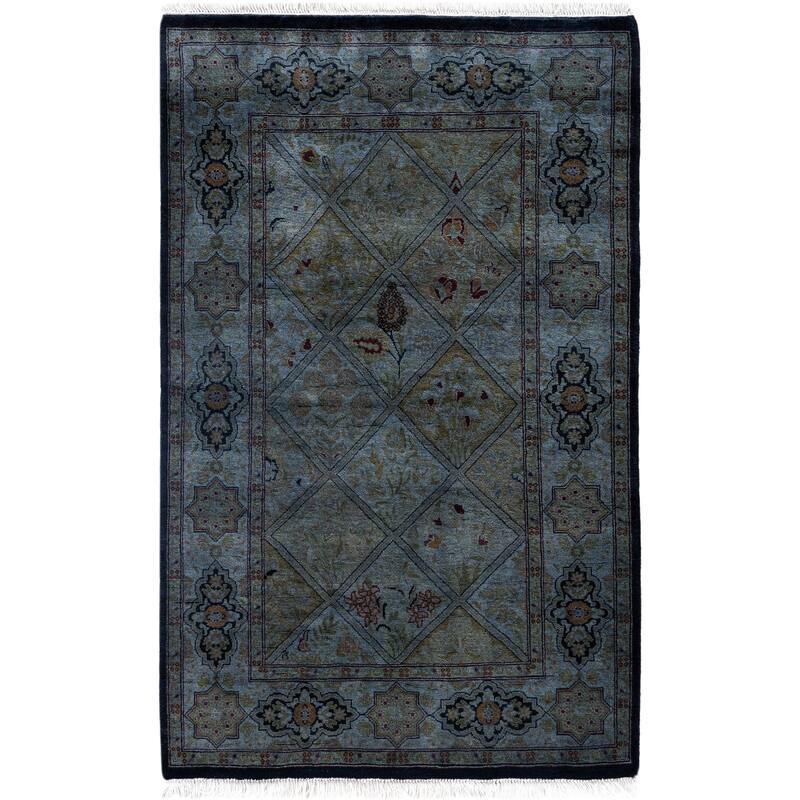Overdyed One-of-a-Kind Hand-Knotted Area Rug - Gray - 2' 8" x 4' 3"