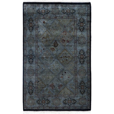 Overdyed One-of-a-Kind Hand-Knotted Area Rug - Gray - 2' 8" x 4' 3"