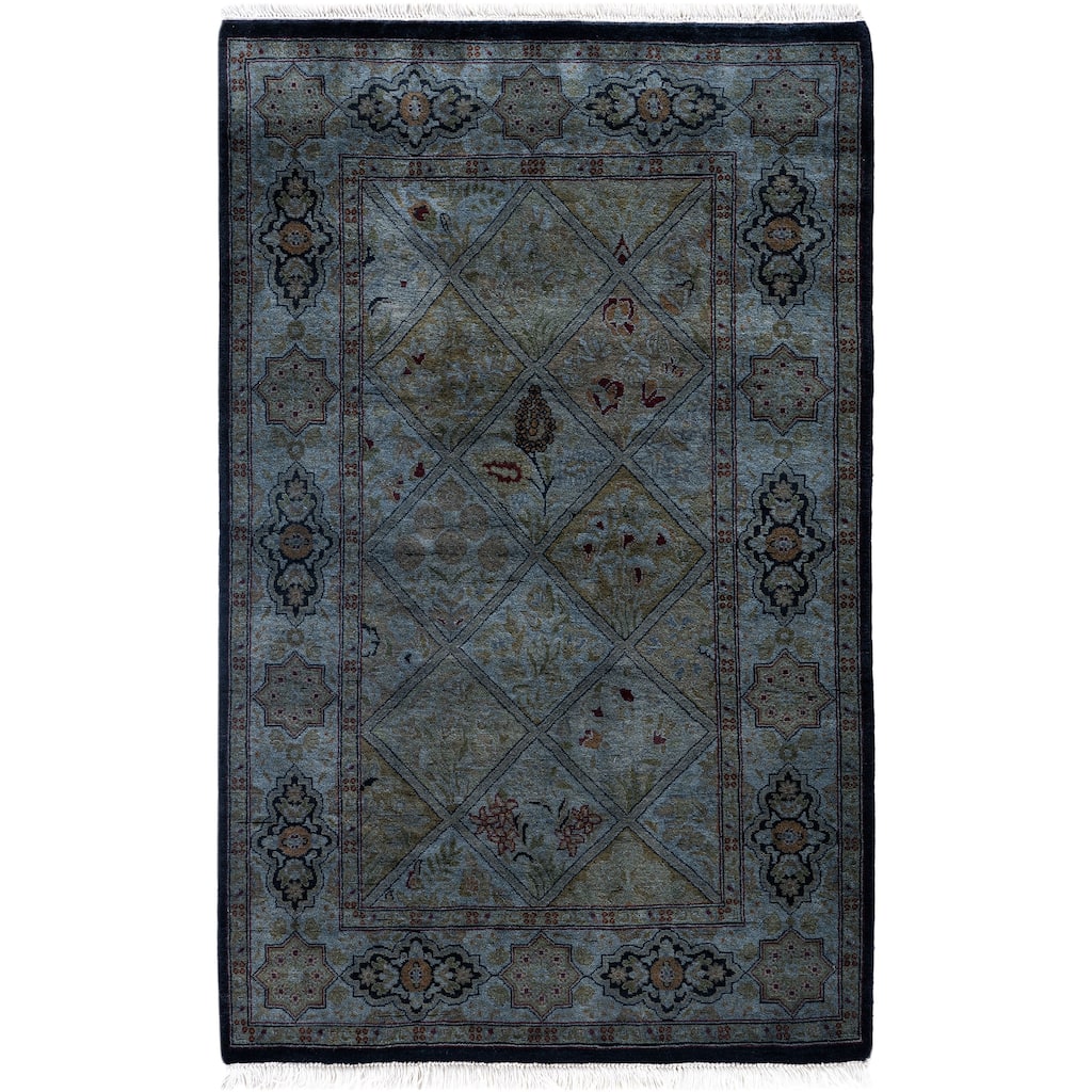 Overdyed One-of-a-Kind Hand-Knotted Area Rug - Gray - 2' 8" x 4' 3"