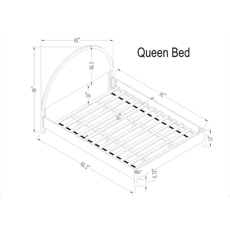 Christopher Knight Home - Modern Mid-Century Wooden Platform Bed with Arched Headboard