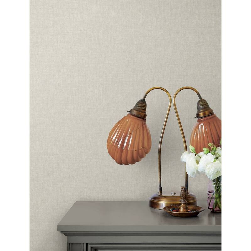 Advantage Halliday Pearl Faux Linen Wallpaper