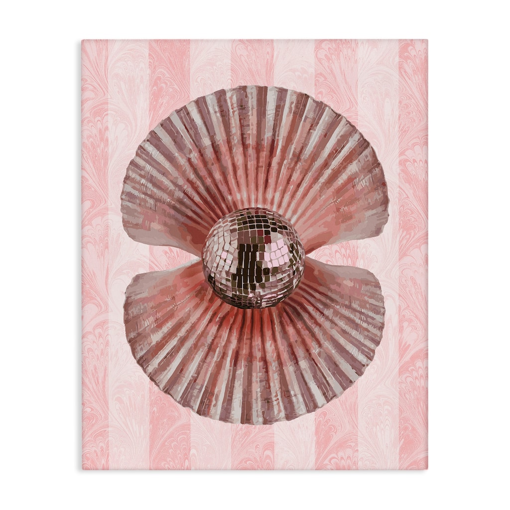 Stupell Disco Pearl in Clam Shell Canvas Wall Art Design By Lil' Rue