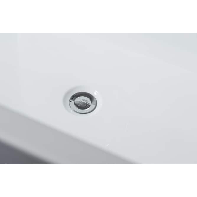 Lure 59 in. Freestanding Acrylic Flatbottom Soaking Bathtub in White