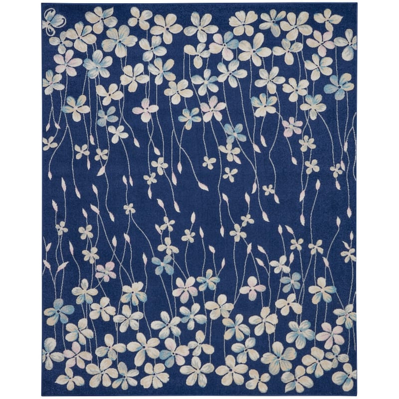 Hili Power Loomed Floral Traditional Stain Resistant Area Rug By HomeRoots - 142' X '106' X '0.5