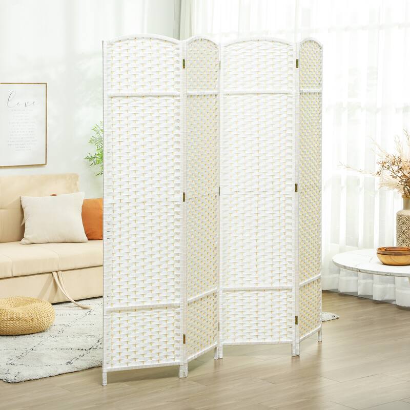 HOMCOM Room Divider, 4 Panel Folding Privacy Screen, 5.6' Tall Freestanding Partition