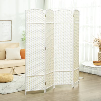 Polypropylene Pine Wood Weaving Room Divider with Arched Top