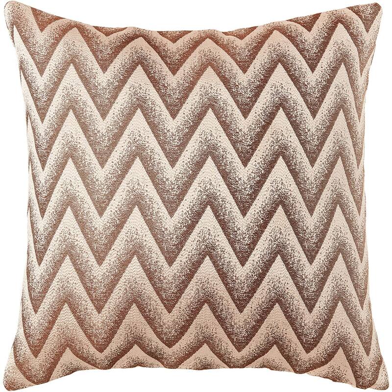 Violet Linen Indiana Chevron Pattern Decorative Throw Pillow - Gold