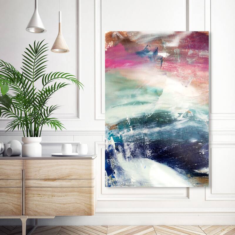 Wynwood Studio Canvas Abstract Rivamare Pink and Modern & Contemporary Wall Art Canvas Print - 54 x 36