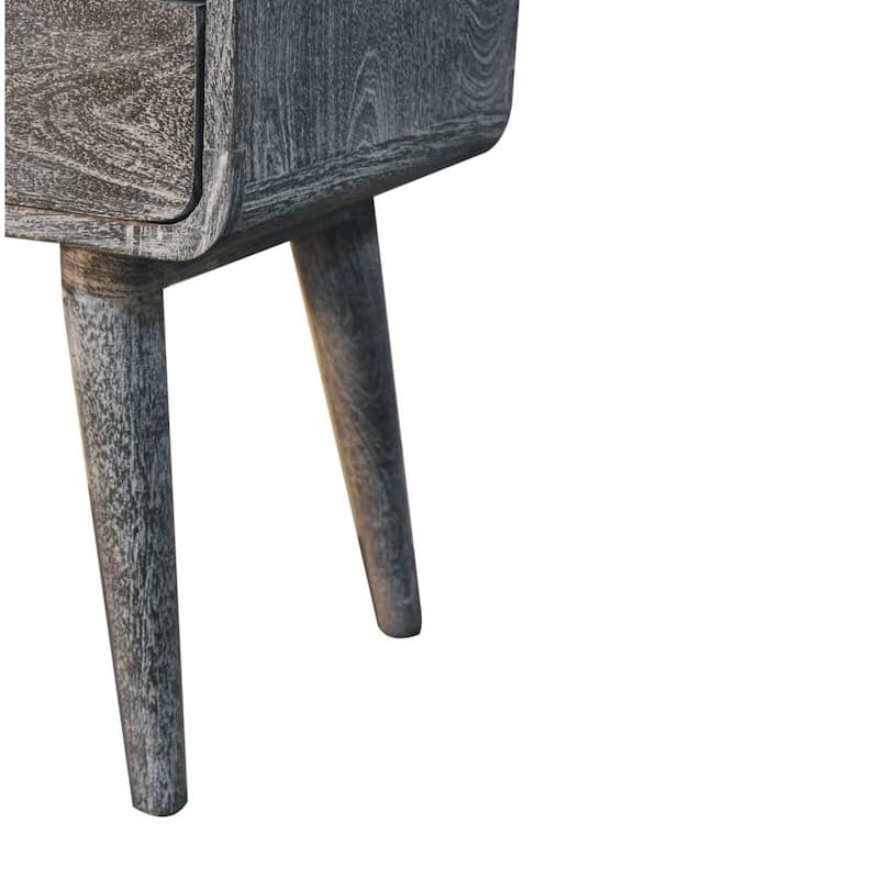 Artisan Furniture Solid Wood Sandblasted Ash Curved Bedside