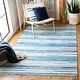 preview thumbnail 9 of 61, SAFAVIEH Handmade Rag Rug with Fringe Valborg Casual Stripe Cotton Rug with Fringe 10' x 14' - Ivory/Blue - Rectangle