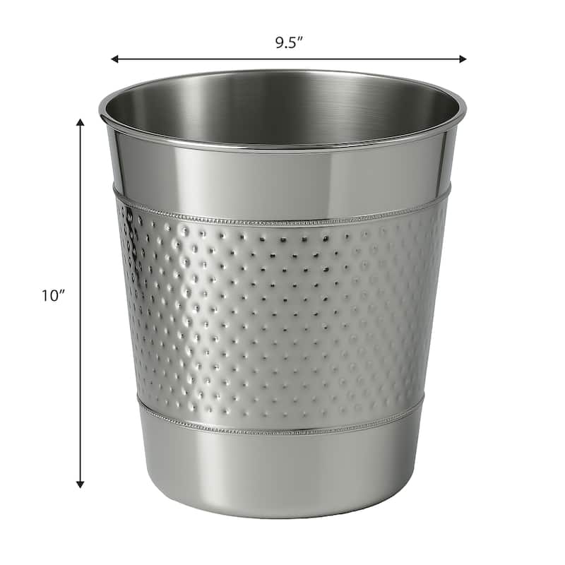 happimess Riley Hammered Steel Accent 2-Gallon Wastebasket