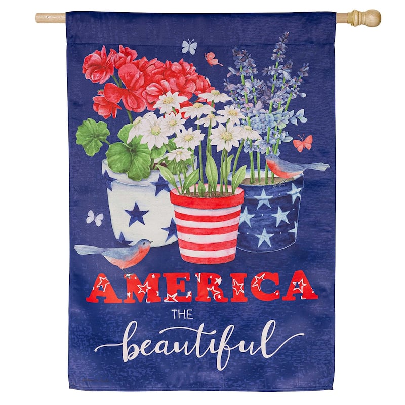 America the Beautiful Suede House Flag