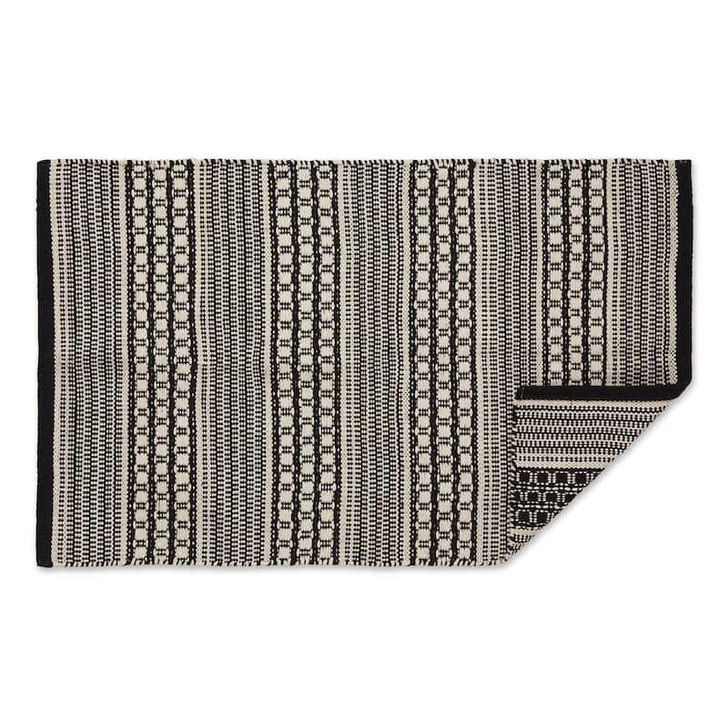 DII Stone Dobby Stripe Hand-Loomed Rug 2ft 6inx6 Ft - 36.0 In. L X 24.0 In. W X 0.2 In. H