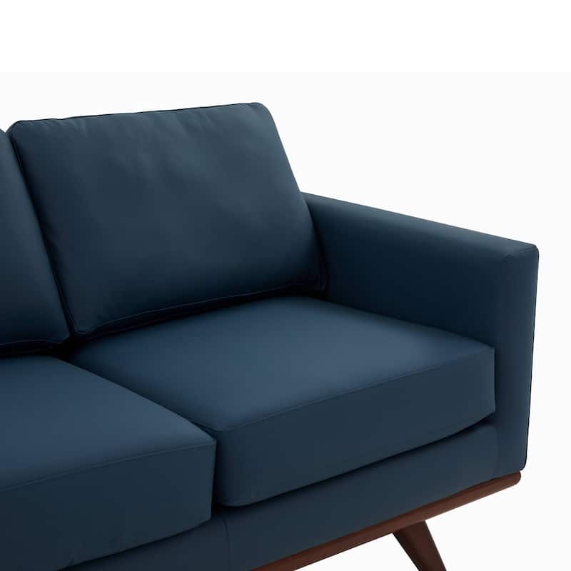 Chester Modern 3 Seater Sofa Couch in Leather or Mesh Upholstery With Birch Wood Base for Living Room Bedroom and Office - 83"