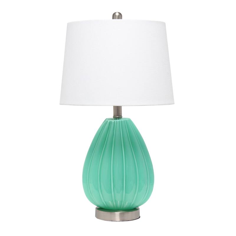 23.25 in. Seafoam Finish Table Lamp with White Shade, Sturdy Table Lamp for Living Rooms and Bedrooms