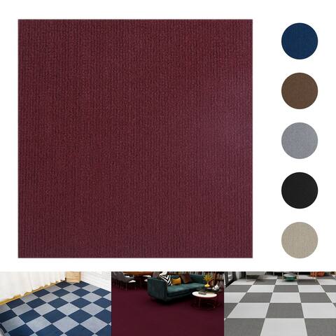 Self Adhesive Carpet Floor Tile Non-slip Floor Mat (12sqft - 12 Tiles)