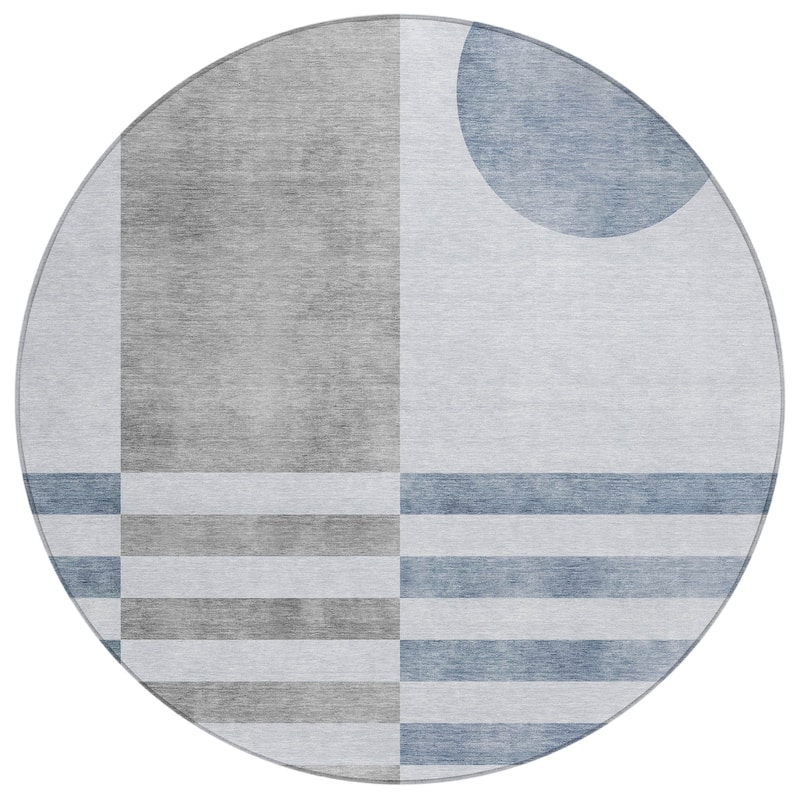 Machine Washable Indoor/Outdoor Modern Fusion Chantille Rug