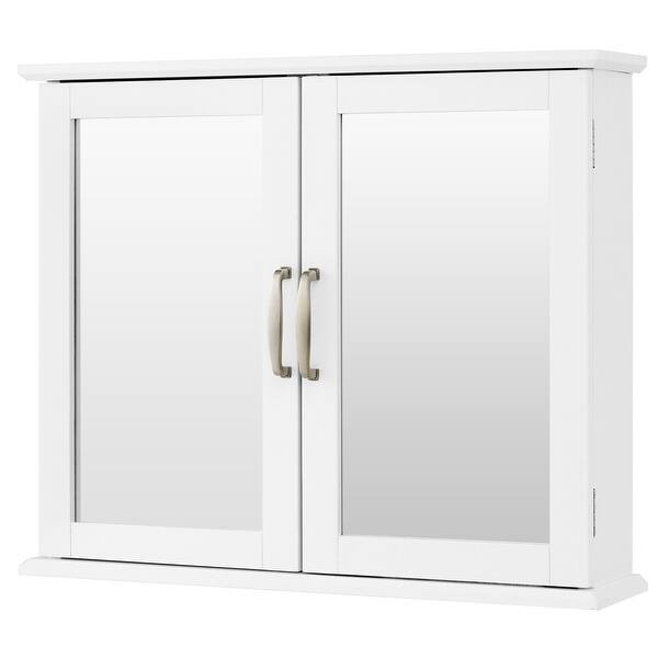 Gymax Bathroom Medicine 2Tier WallMounted Mirror Storage On