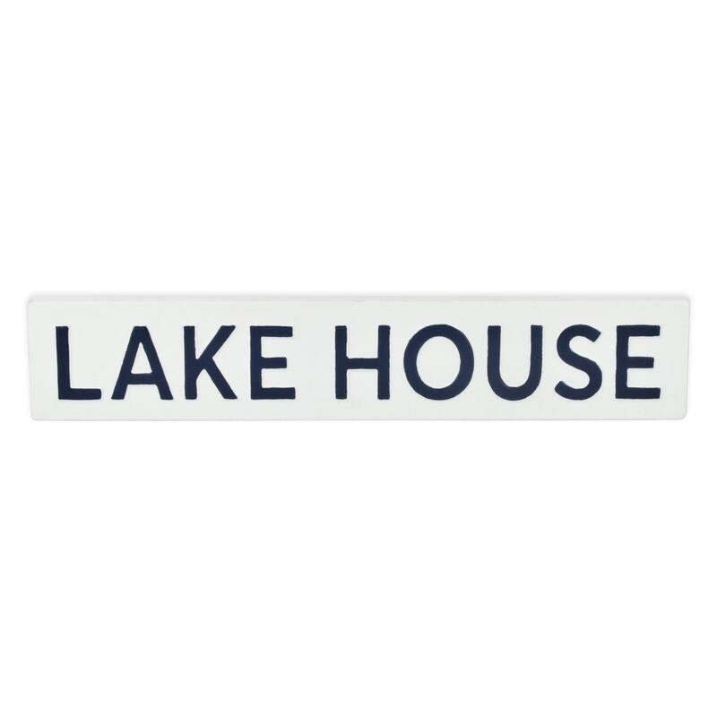 HomeRoots 5" X 24" White Lake House Metal Wall Decor