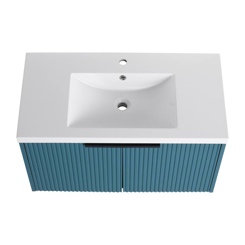 Wall Mounted Bathroom Vanity with Resin Sink